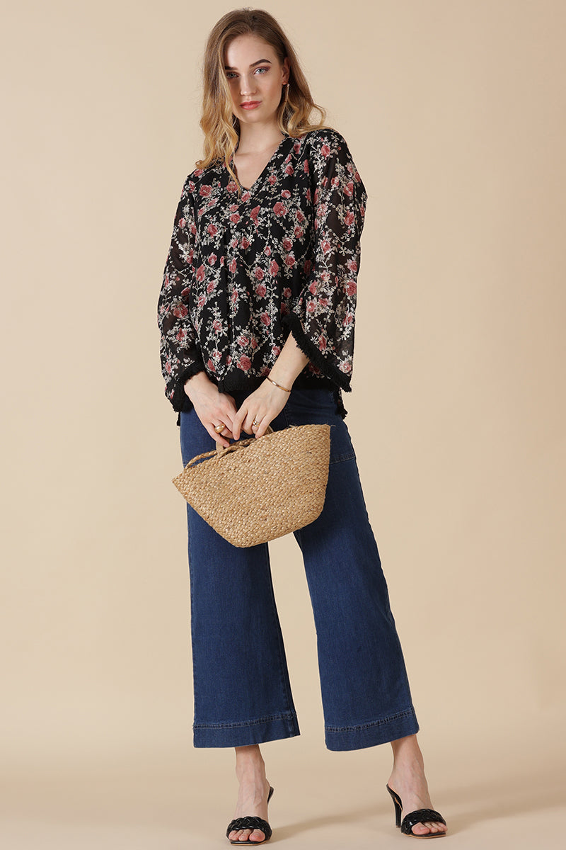 Gipsy Black Georgette Tunic