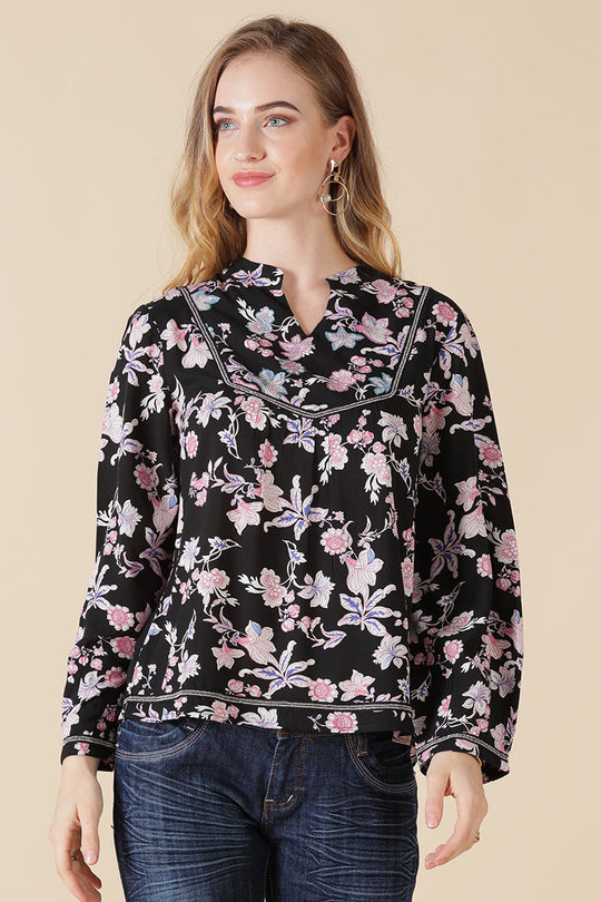 Gipsy Black Rayon Tunic