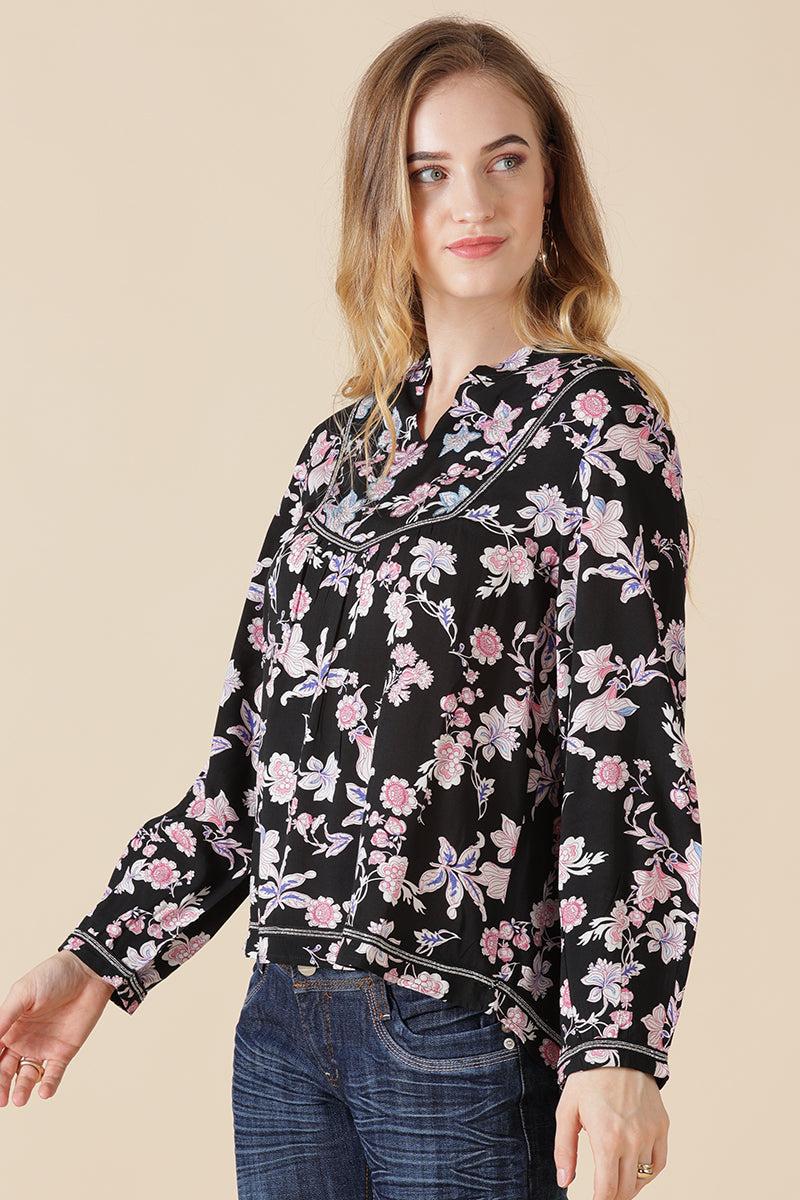 Gipsy Black Rayon Tunic