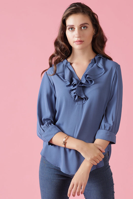 Gipsy Sage Blue Georgette Tunic