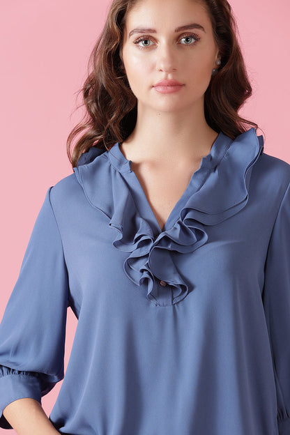 Gipsy Sage Blue Georgette Tunic