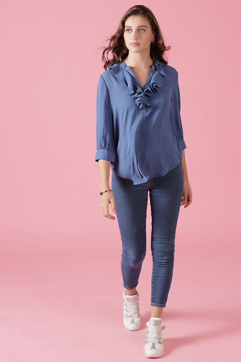 Gipsy Sage Blue Georgette Tunic