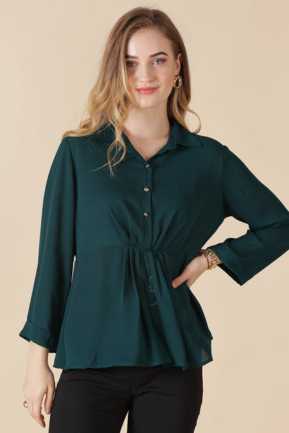 Gipsy Bottle Green Georgette Tunic