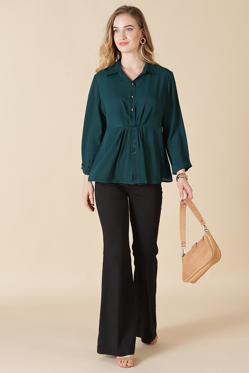 Gipsy Bottle Green Georgette Tunic