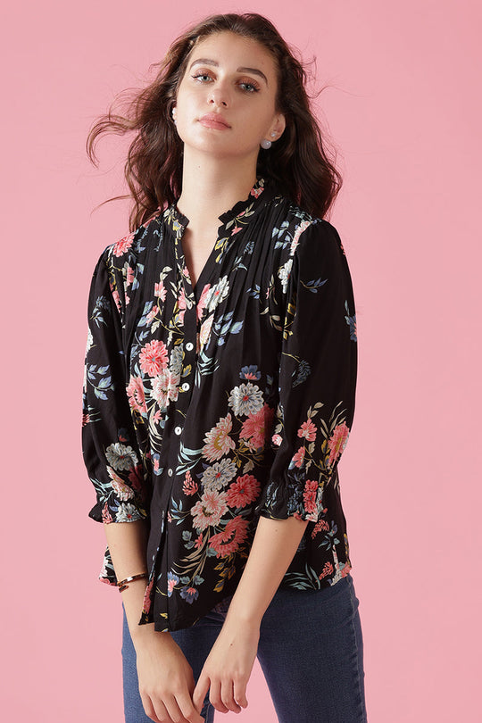 Gipsy Black Rayon Tunic