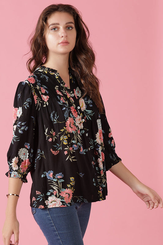 Gipsy Black Rayon Tunic
