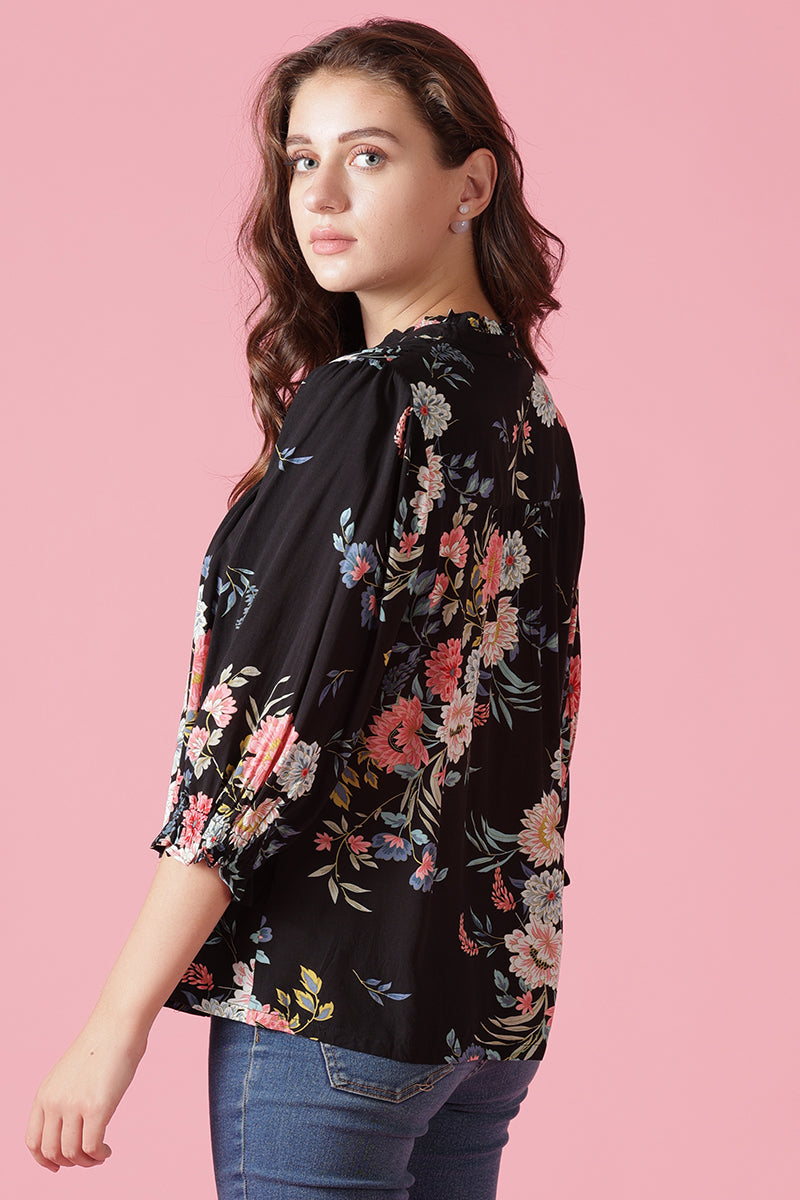 Gipsy Black Rayon Tunic