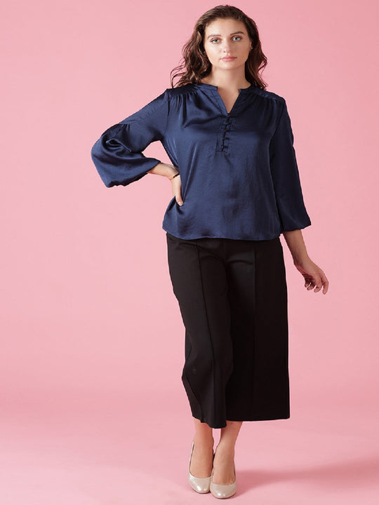 Gipsy Black Casual NR Knit Culottes