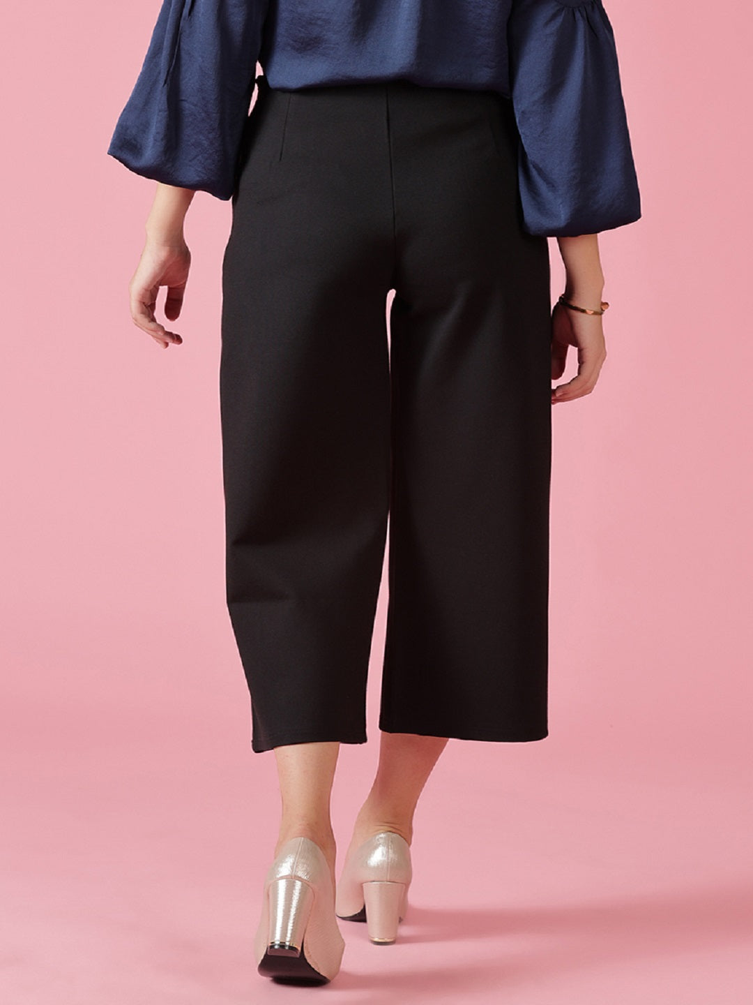Gipsy Black Casual NR Knit Culottes