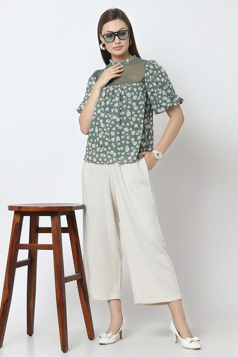 Gipsy Beige Fashion Cotton Pant