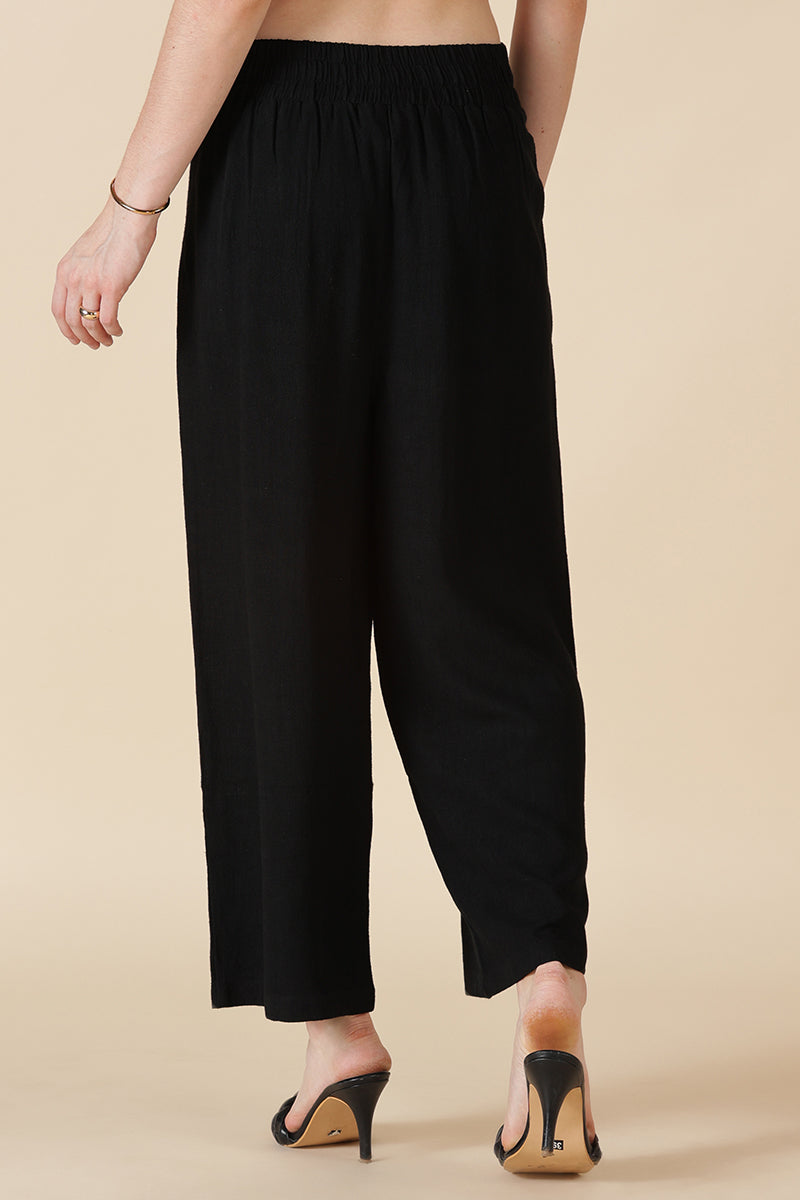 Gipsy Black Cotton Ladies Pant