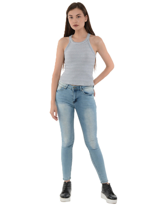 Gipsy Blue Casual Cotton Pant