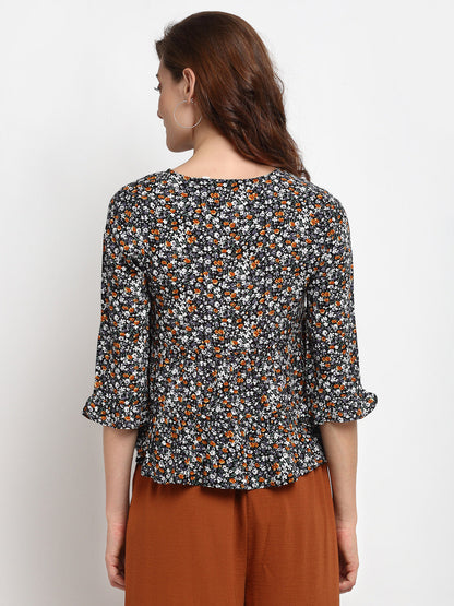 Gipsy Black Rayon Crepe Blouse