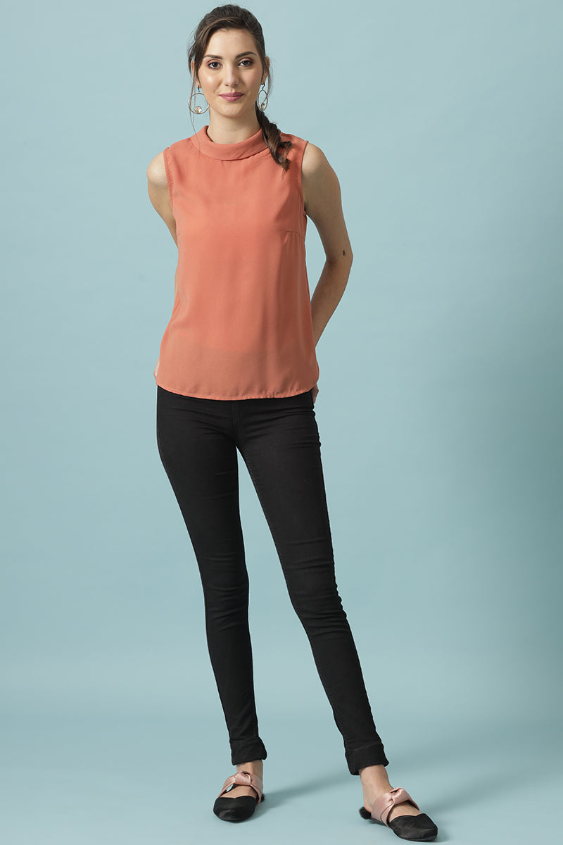Gipsy Salmon Pink Poleyster Blouse