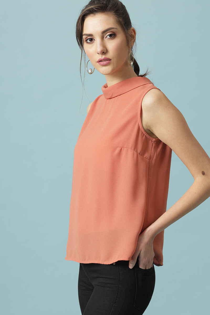 Gipsy Salmon Pink Poleyster Blouse