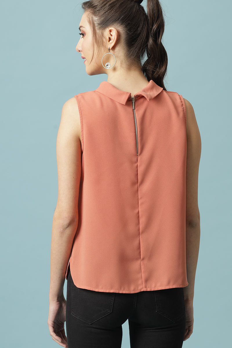 Gipsy Salmon Pink Poleyster Blouse