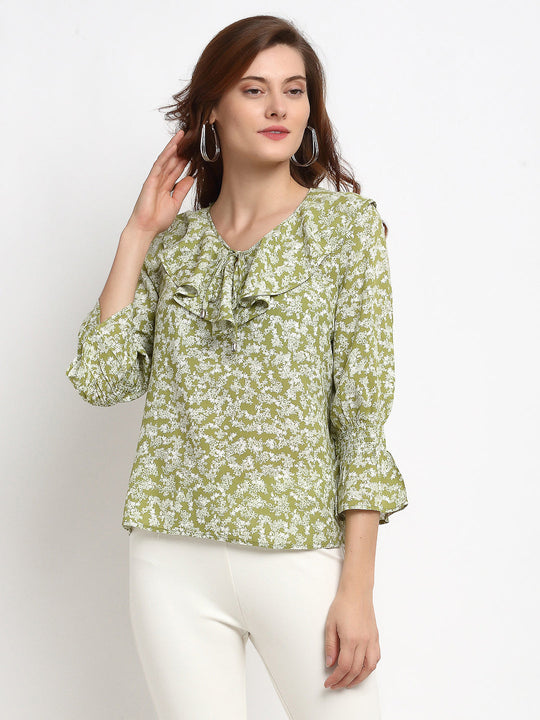 Gipsy Green Rayon Crepe Tops
