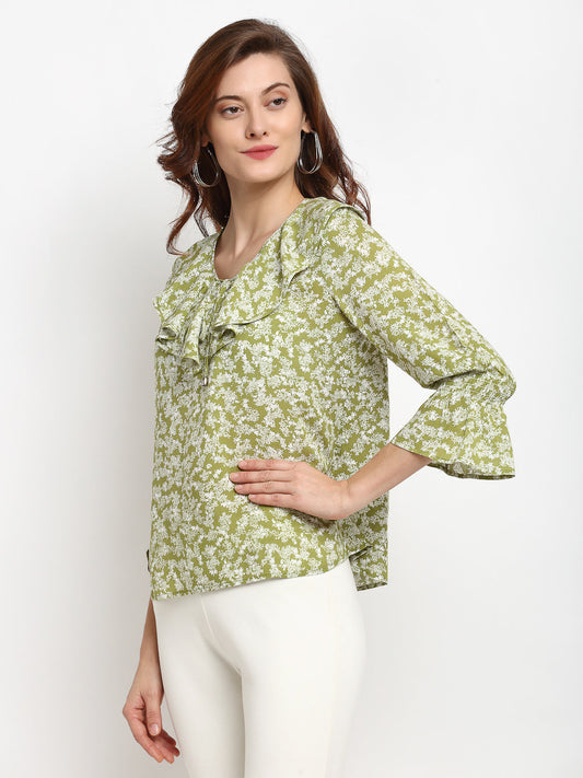Gipsy Green Rayon Crepe Tops