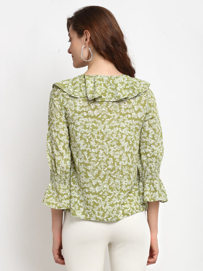 Gipsy Green Rayon Crepe Tops