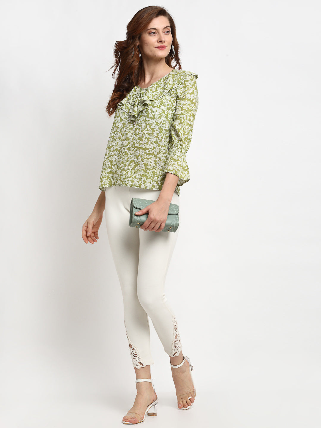 Gipsy Green Rayon Crepe Tops