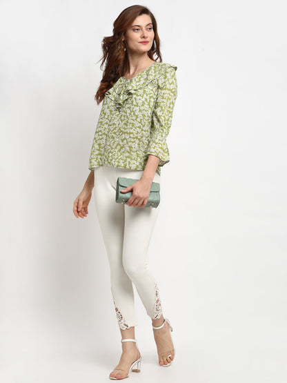 Gipsy Green Rayon Crepe Tops