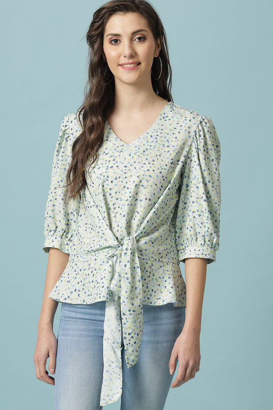 Gipsy Mint Green Poleyster Blouse