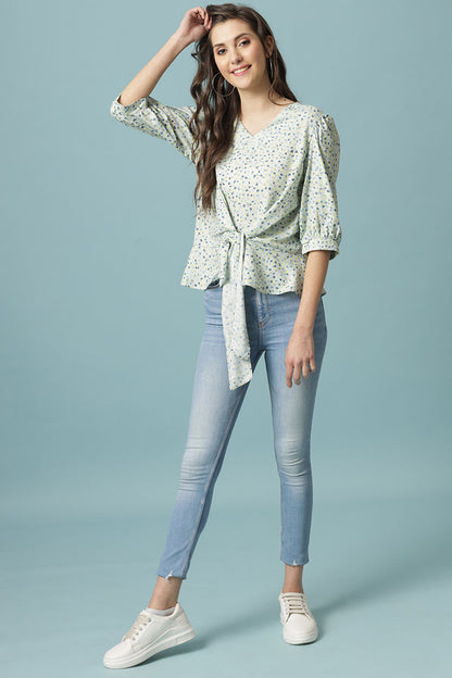 Gipsy Mint Green Poleyster Blouse