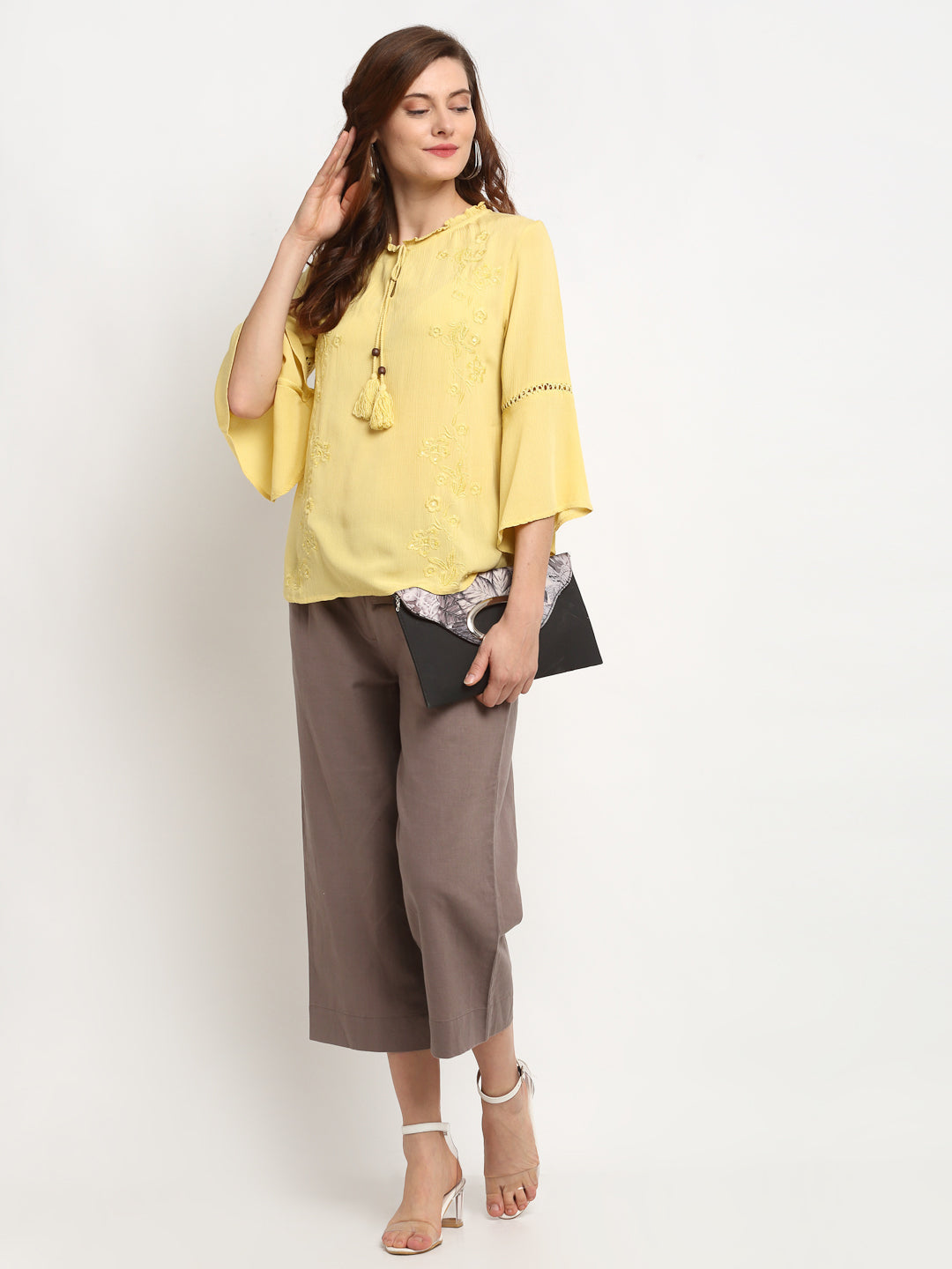 Gipsy Yellow Rayon Crepe Tunic