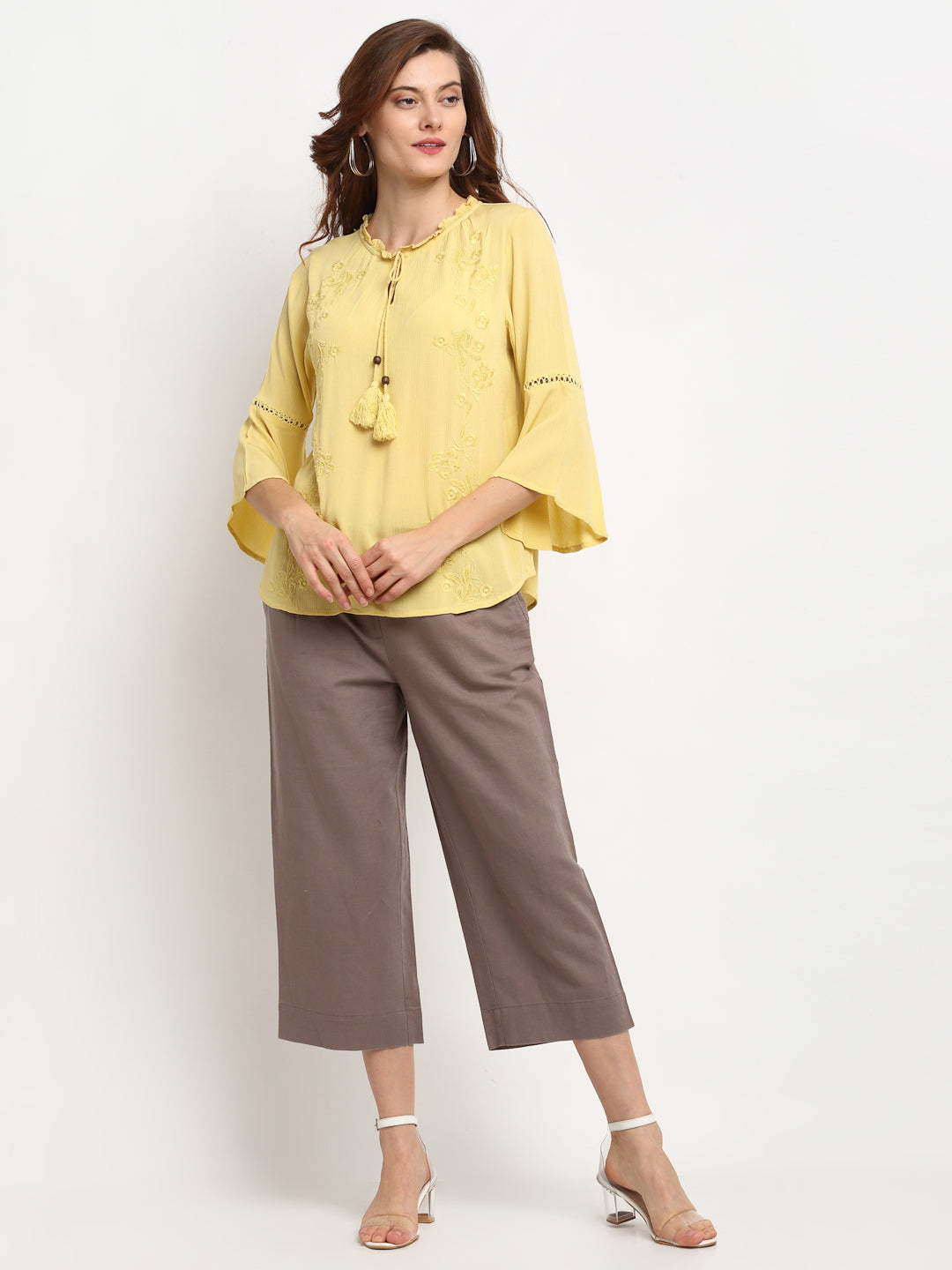 Gipsy Yellow Rayon Crepe Tunic