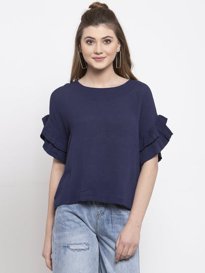 Gipsy Navy Cotton Blouse