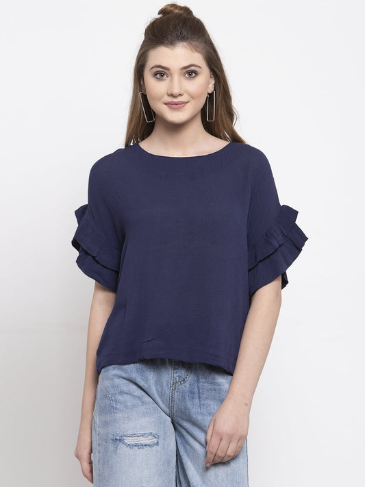 Gipsy Navy Cotton Blouse