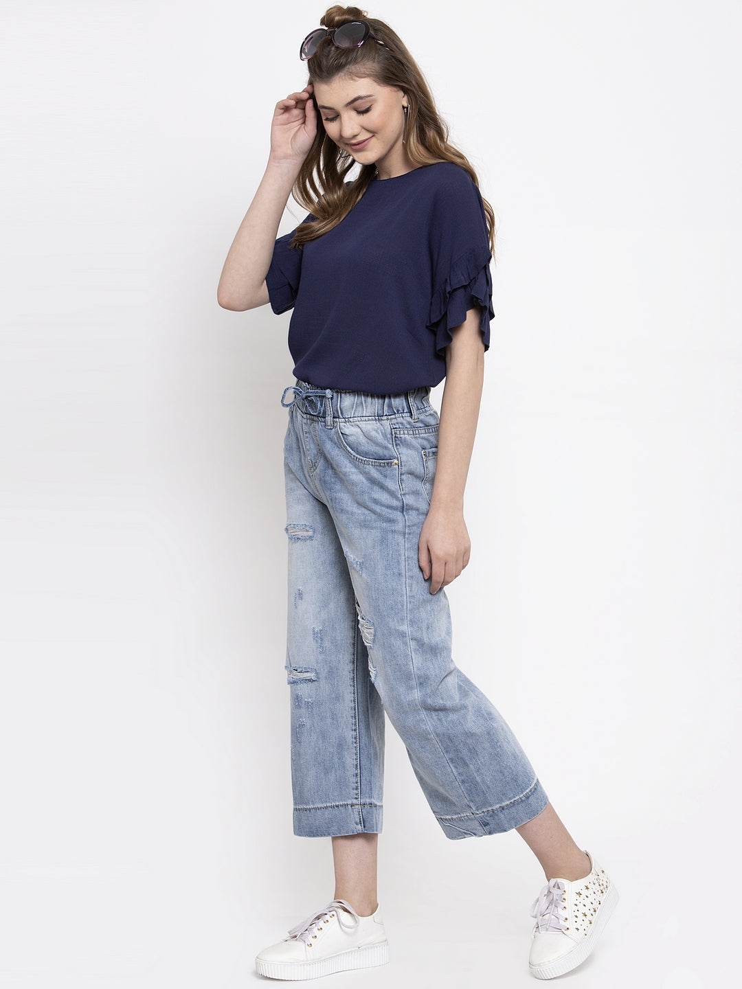 Gipsy Navy Cotton Blouse