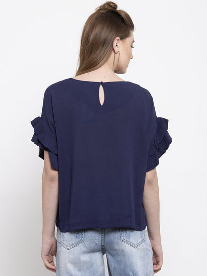 Gipsy Navy Cotton Blouse