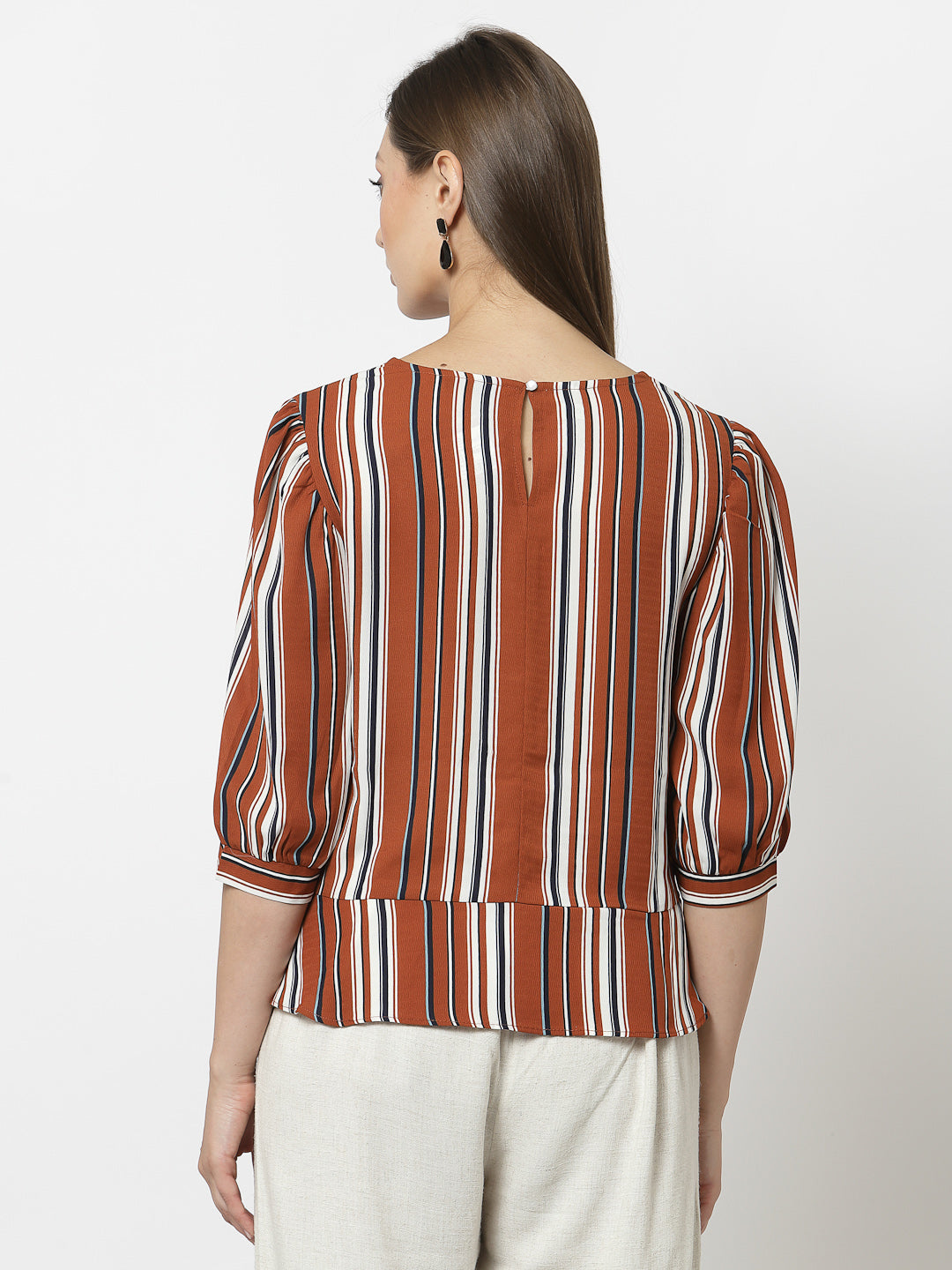 Gipsy Orange Polyster Georgette Blouse