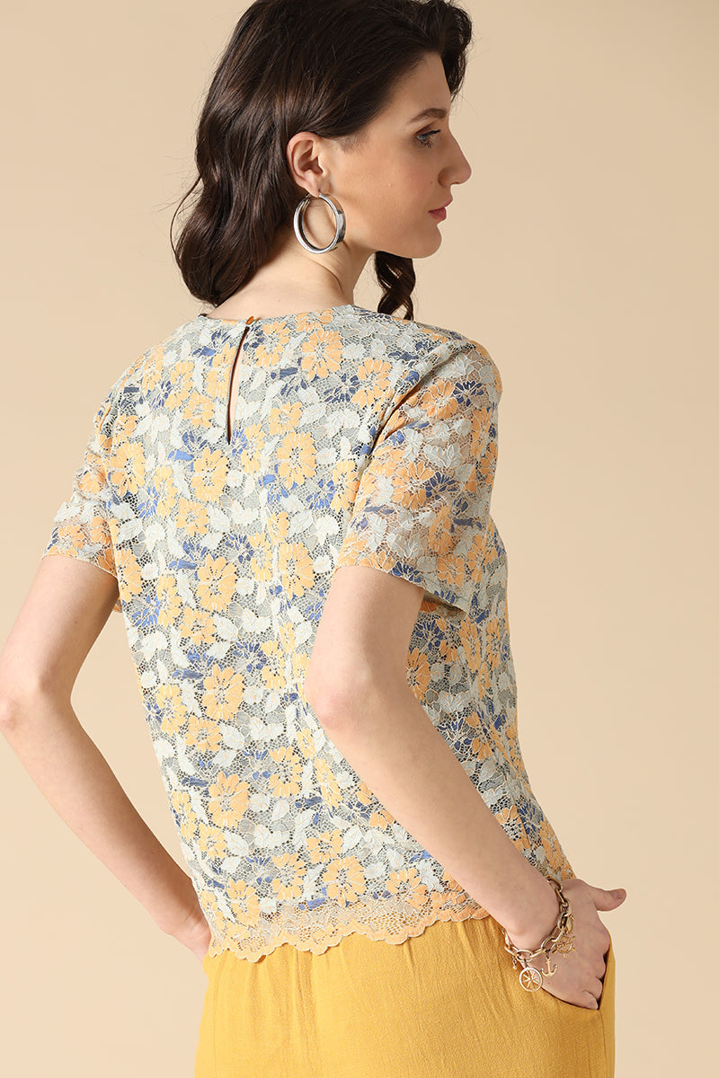 Gipsy Peach Fashion Net Fabric Blouse