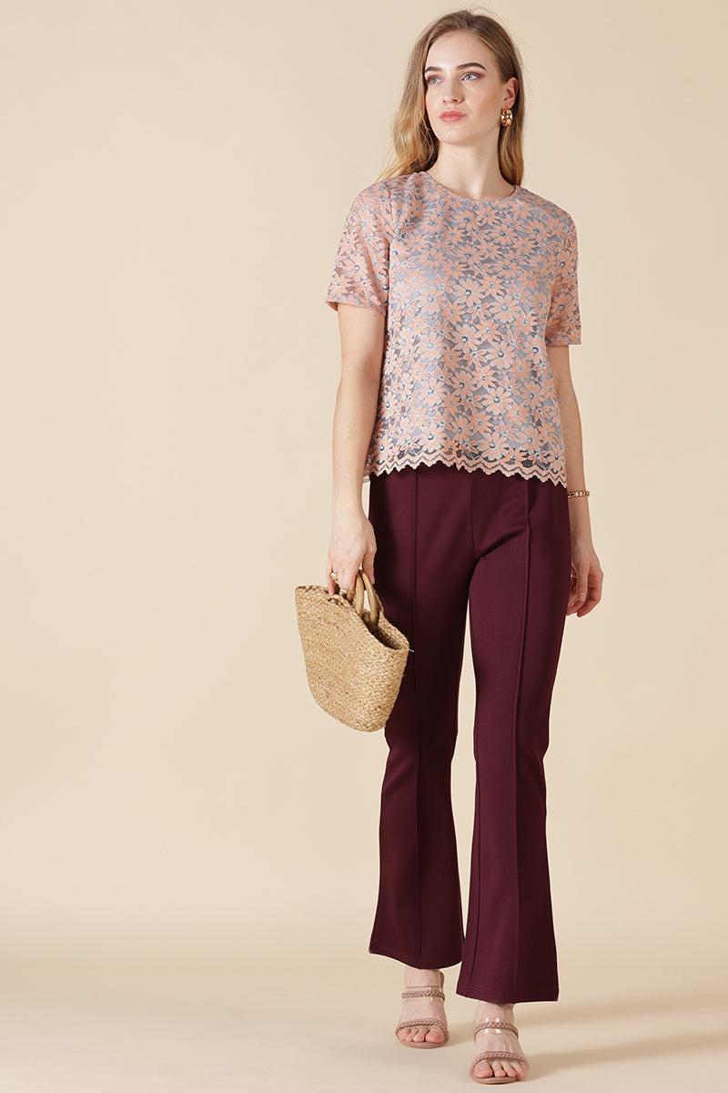 Gipsy Coral Net Fabric Blouse