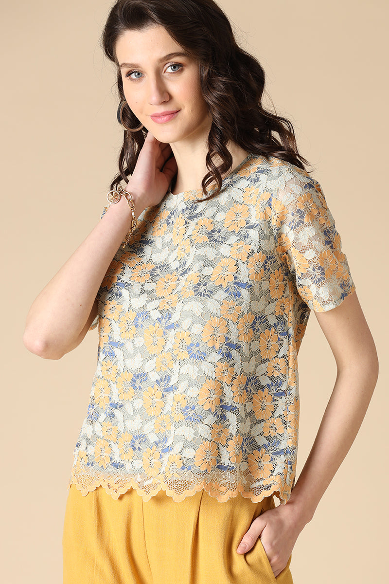 Gipsy Peach Fashion Net Fabric Blouse