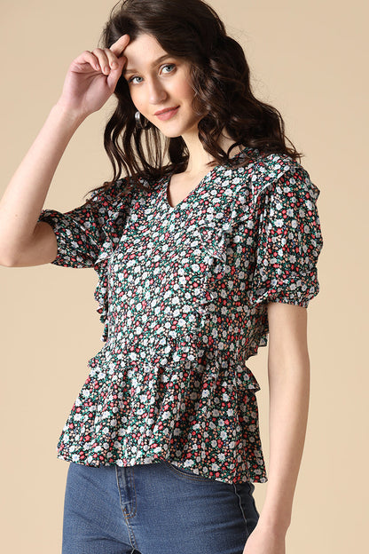 Gipsy Black Fashion Rayon Blouse