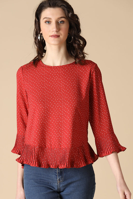 Gipsy Red Fashion Rayon Crepe Blouse