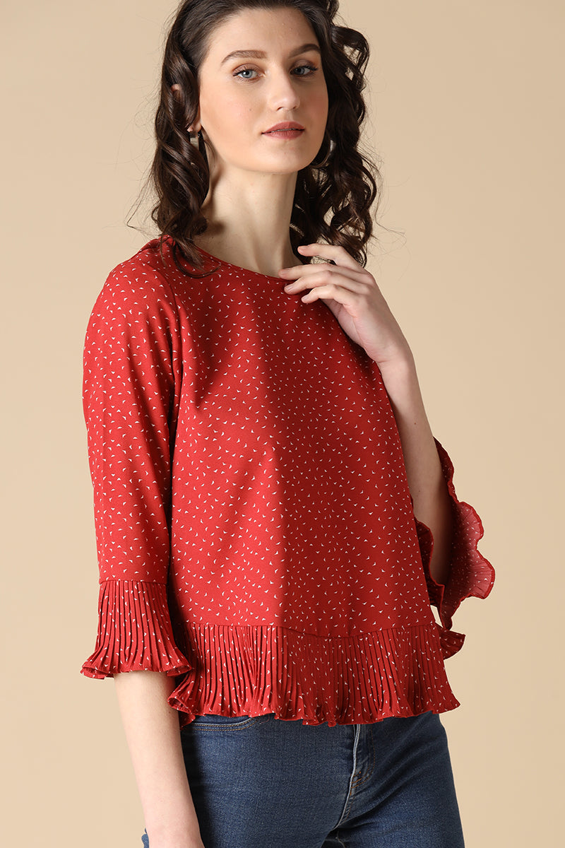 Gipsy Red Fashion Rayon Crepe Blouse