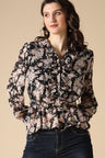 Gipsy Black Fashion V-Neck Georgette Blouse
