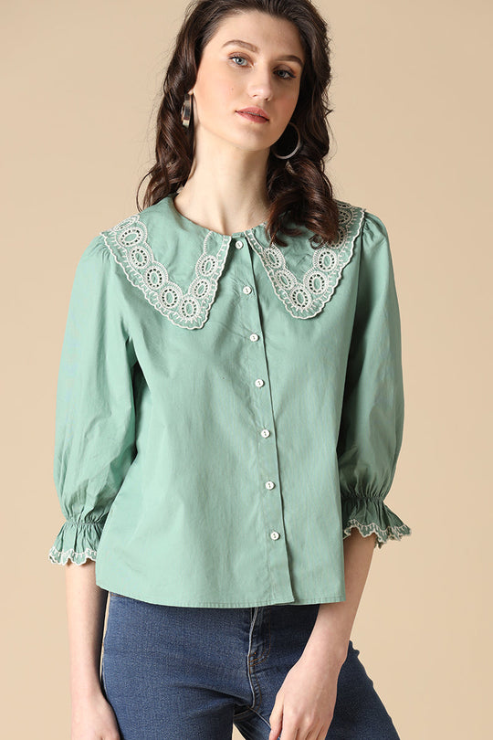 Gipsy Green Fashion Cotton Blouse