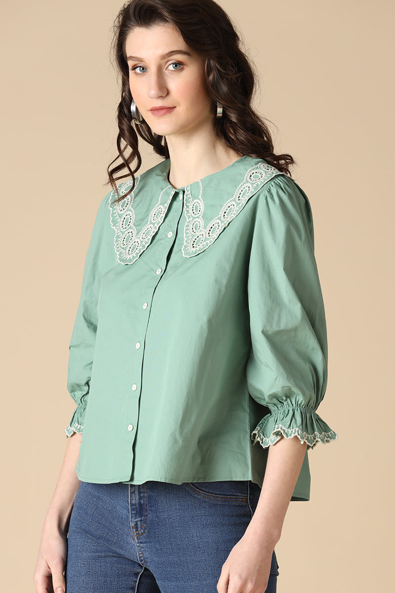 Gipsy Green Fashion Cotton Blouse