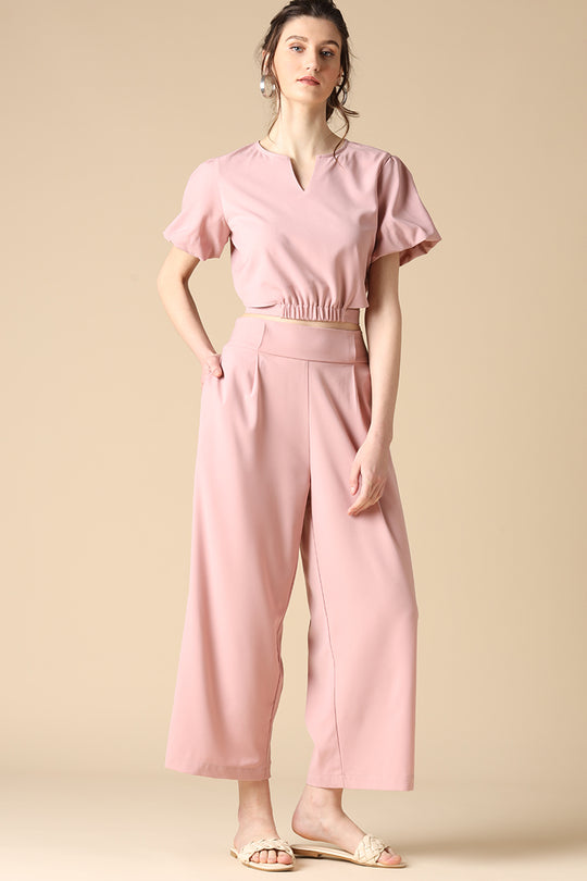 Gipsy Pink Fashion  Poly Crepe Co-ord Pant