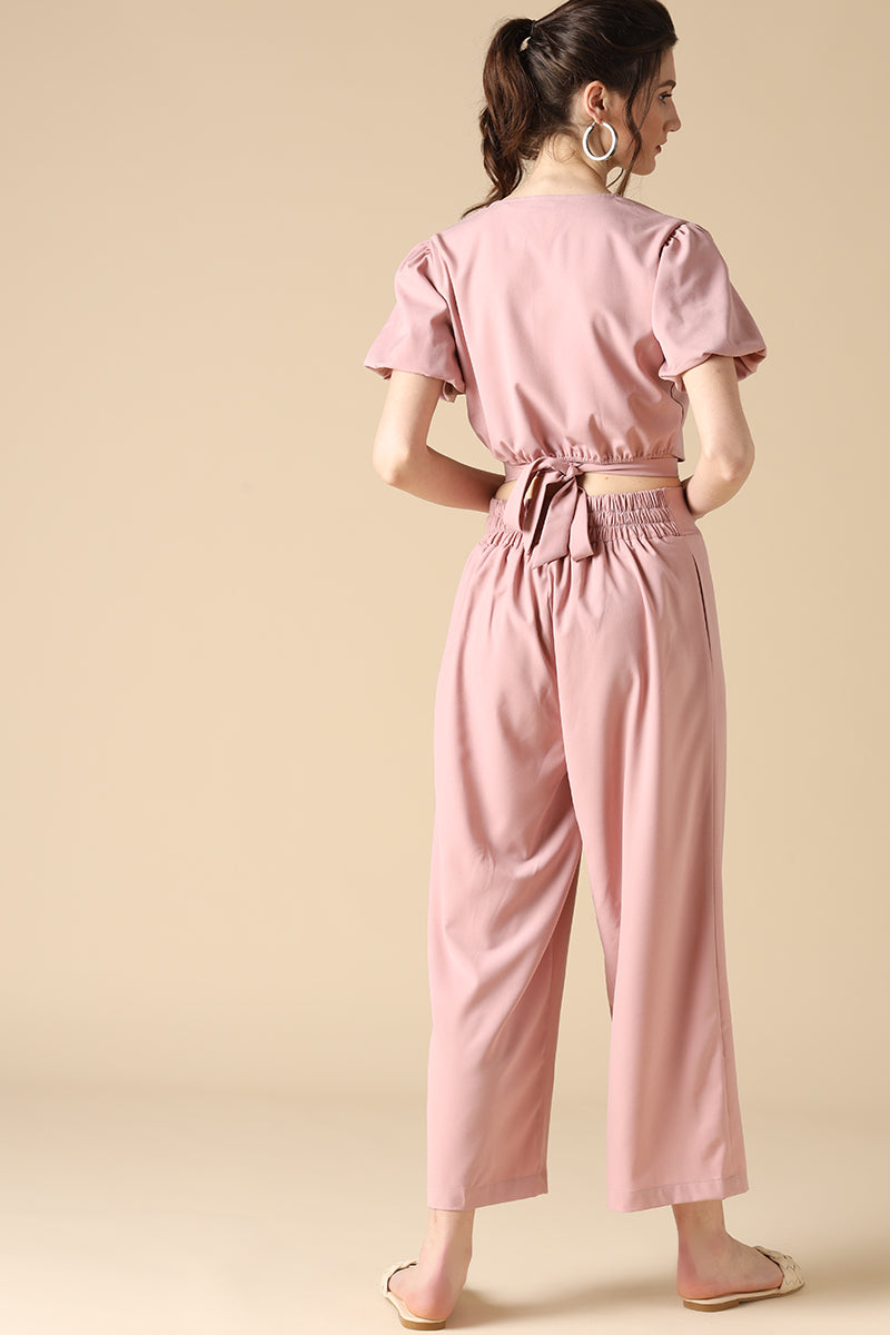 Gipsy Pink Fashion  Poly Crepe Co-ord Pant