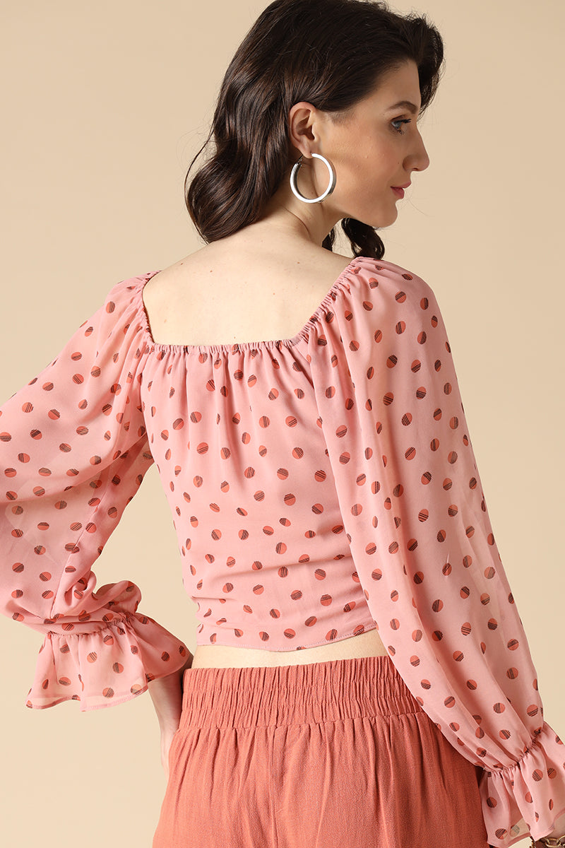 Gipsy Pink Fashion Georgette Crop Top