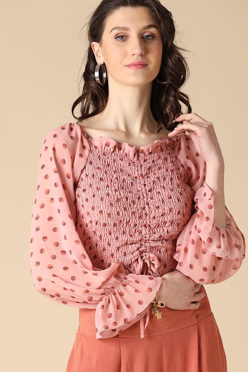 Gipsy Pink Fashion Georgette Crop Top