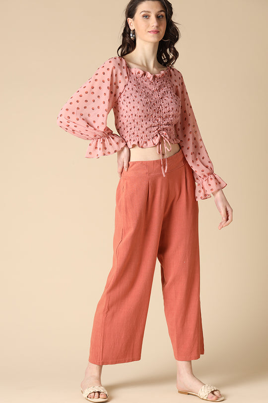 Gipsy Pink Fashion Georgette Crop Top