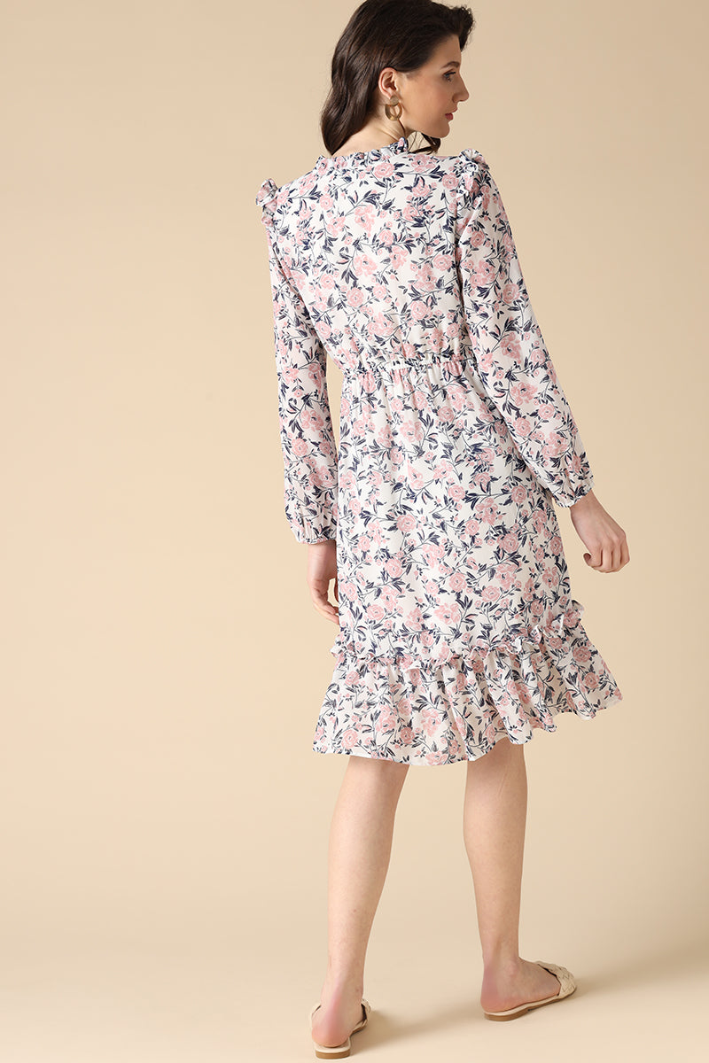 Gipsy White Fashion Georgette Dress