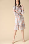 Gipsy Grey Fashion Round Neck Georgette Dress